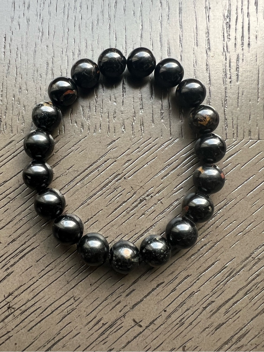 Black tourmaline bracelet 10mm SIZE 6.5’